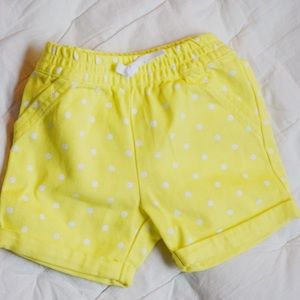 Carters toddler girl 12M yellow shorts